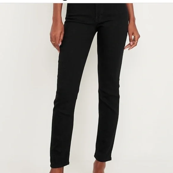 Old Navy High-Waisted Wow Straight Jeans Black - Picture 2 of 4